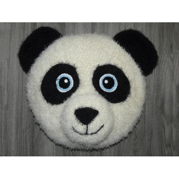 Häkelanleitung - flauschiges Panda Kissen