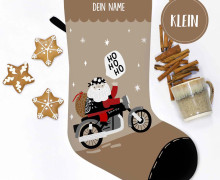 DIY-Nähset - Nikolaussocke - KLEIN - Softshell - Biker Santa
