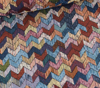 Gobelin Jacquard - Mehrfarbiges Zickzackmuster - Gedeckte Farben - Multicolor