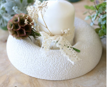 Silikon - Gießform - Kerzenteller - Kerzenkranz - Rund - für Stumpenkerzen Ø 7cm - vielfältig nutzbar