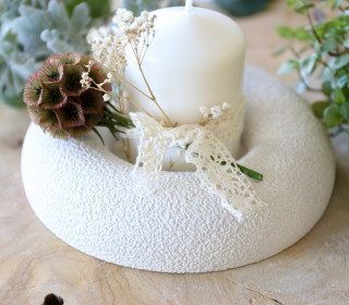 Silikon - Gießform - Kerzenteller - Kerzenkranz - Rund - für Stumpenkerzen Ø 7cm - vielfältig nutzbar