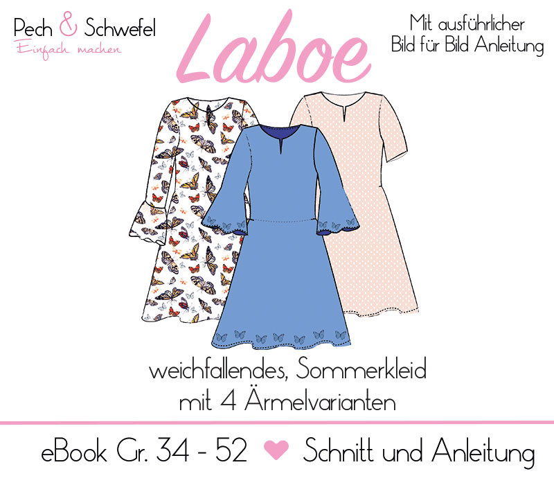 Ebook -  Kleid “Laboe” Gr. 34 – 52 in A4 und A0 von Pech und Schwefel