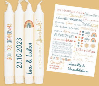 DIN A4 - Tattoofolie - Sternenkinder - Bunt - für Kerzen / Keramik