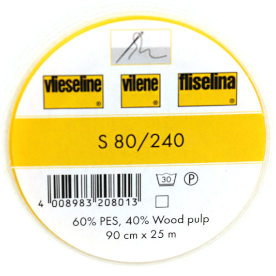 1 Meter Vlieseline - S 80/240 - 90cm - Freudenberg - Weiß