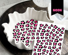 Neon Rub-On Sticker - Leo Muster - Pink - Tante Henni Rubon - vielfältig nutzbar