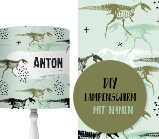 DIY Lampenschirm - Dino Skeleton - Set - personalisierbar - zum Selbermachen