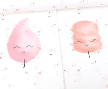 Sommersweat - Bio-Qualität - Cotton Candy - Paneel - Rosé - Little Love  - abby and me