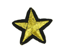 1 Patch Aufbügler - Gestickt - Stern - 4 cm x 4 cm - Schwarz