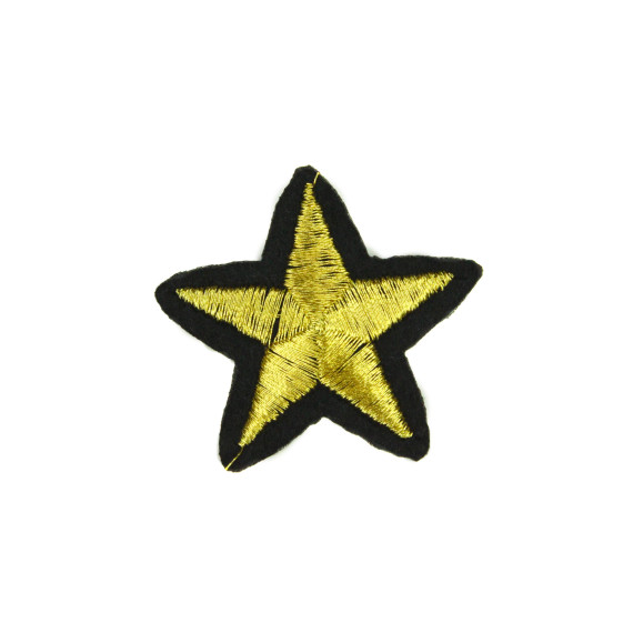 1 Patch Aufbügler - Gestickt - Stern - 4 cm x 4 cm - Schwarz