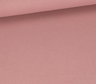 Strick Jersey - Schmale Rippen - uni - Altrosa