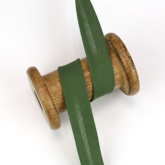 1 Meter Schrägband - Baumwolle - Uni - 20mm - Laubgrün