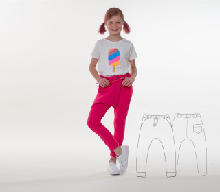 Schnittmuster Kinder Haremshose, Jogginghose DADO von Patternforkids