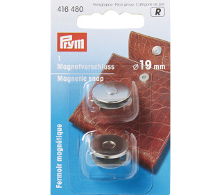1 Magnet-Verschluss - Rund - Metall - 19mm - Prym - Silber