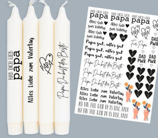 DIN A4 - Tattoofolie - Papa gut, alles gut - für Kerzen / Keramik - Vatertag