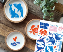 Rub-On Sticker - Vitamin Sea - für Untersetzer - Tante Henni Rubon - vielfältig nutzbar