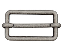 1 Schieber - Metallschließe - 30mm - Metall - Altsilber