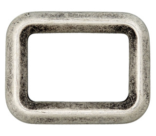 1 Rechteck-Ring - Vierkant - 40mm - Metall - Kantig - Altsilber