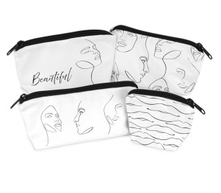 DIY-Nähset - Velvet - Knautschtaschen - 4 Täschchen - Face It! - One Line Art  - abby and amy