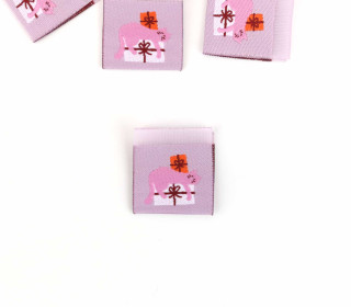 1 Label - Katze & Geschenke - Altflieder