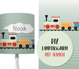 DIY Lampenschirm - Train Ride - Zug - Set - personalisierbar - zum Selbermachen