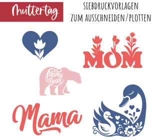 FREEBIE - Muttertag – Mamatag - 2.0. Siebdruck Vorlagen
