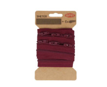 3m Endlosreißverschluss + Nicht teilbar - 6 eckige Zipper - Bordeaux