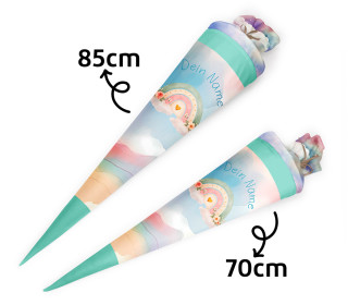 DIY-Nähset Schultüte - Konfigurator - Regenbögen - Velvet - personalisiert
