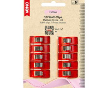 10 Stoff Clips - 2,6cm - Medium - Rot