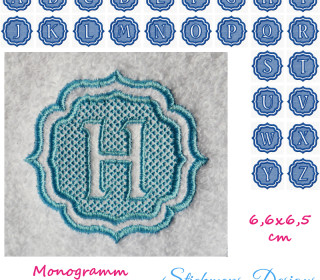 Stickdatei Set Monogramme Barock geeignet für Frottierwaren Handtücher oder Decken