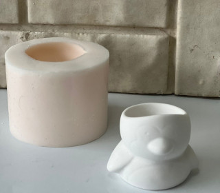 Silikon - Gießform - Pinguin - 2in1 - Teelichthalter - Eierbecher - vielfältig nutzbar