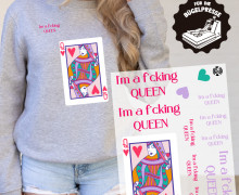 Onkel Bo's Bügelbilder - DIN A4 - I'm a f*cking QUEEN - Karte/Schriftzug - Lausemia Design Studio