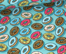 Bio-Sommersweat - French Terry - OMG Donuts - Classics - Türkis - Hamburger Liebe