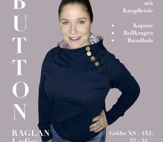 Damen Pullover mit Knopfleiste BUTTON RAGLAN Ladies Gr XS – 4XL (32-54)