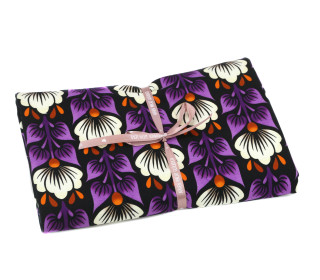 1,1m Zuschnitt - Bio-Sommersweat - French Terry - Wild Flower - Midnight - Schwarz/Weiß - Hamburger Liebe