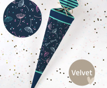 DIY-Nähset Schultüte - Delightful Dandelions - Velvet - zum selber Nähen