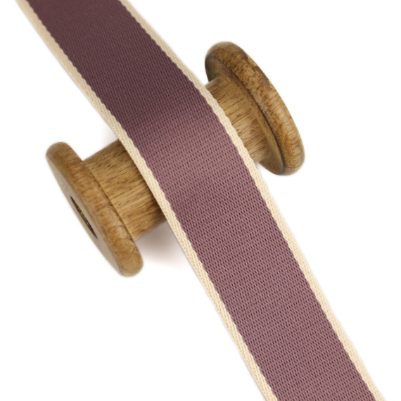 1 Meter Gurtband - 38mm - weißer schmaler Rand - Altlila