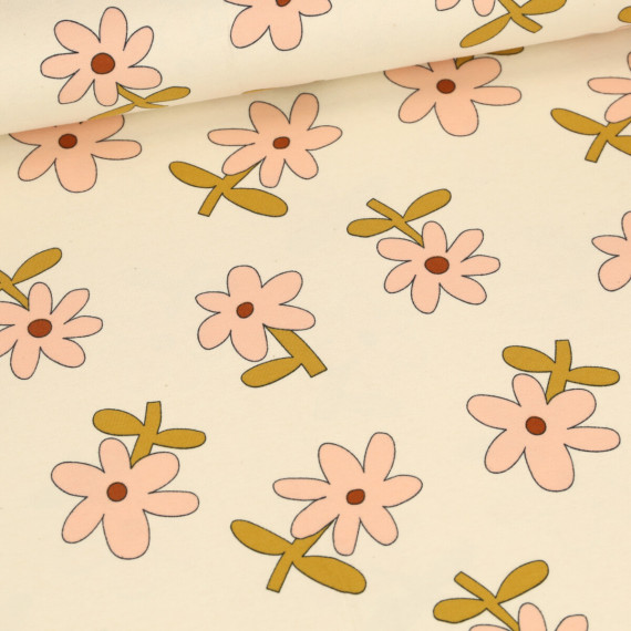 Bio Jersey - JENNIFER BOURON - Cute Daisy - Ecru