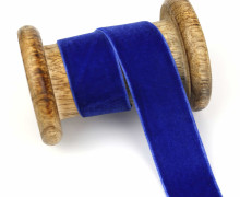 1 Meter Samtband - Zierband - Dekoband - 25 mm - Blau