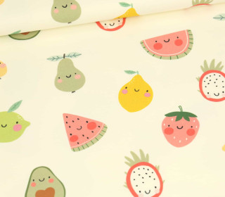Sommersweat - Cute Fruits - Ecru - Bio Qualität - abby and me