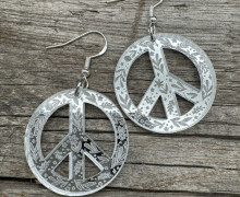 1 Paar Spiegel Ohrringe - Peace - mit Blüten und Blättern - Silber - super leicht - Statement Ohrringe - Namensklang