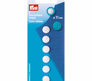 6 Überziehbare Knöpfe - Kunststoff - 11mm - Prym - Weiß