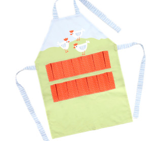 DIY-NÄHSET - Sammelschürze - Schürze - Outdoorstoff - Eggsactly - Weiße Hühner - abby and me