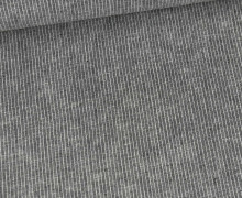 Leinen - Baumwolle - Mischgewebe - Fein Gestreift - 176g - Melange - Schwarz