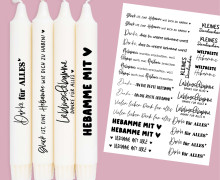 DIN A4 - Tattoofolie - Hebamme - Dankeschön - für Kerzen / Keramik