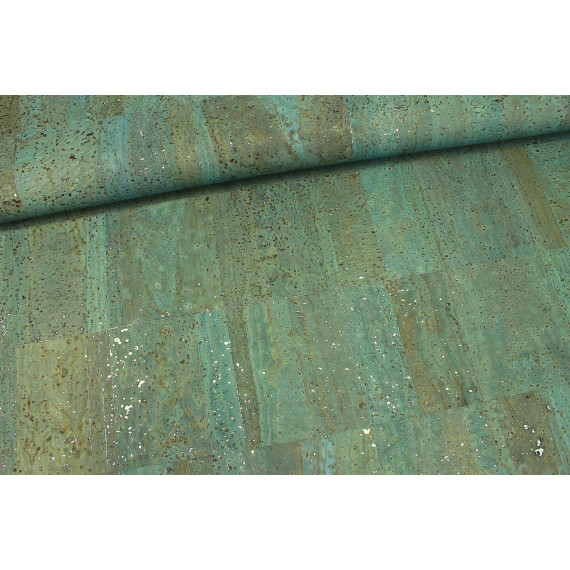 Korkstoff - Kork Pro - 50x70cm - Hellblau/Silber