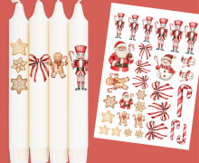 DIN A4 - Tattoofolie - Rustic Christmas - für Kerzen / Keramik - Weihnachten