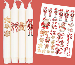 DIN A4 - Tattoofolie - Rustic Christmas - für Kerzen / Keramik - Weihnachten
