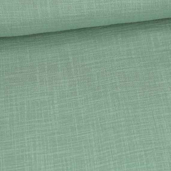Musselin - Muslin - Double Gauze - Schnuffeltuch - Windeltuch - Uni - Slub-Garn - Lichtgrün Dunkel