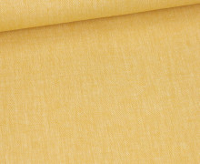 Leinen - Baumwolle - Mischgewebe - Twill - Fischgrätmuster - Maisgelb