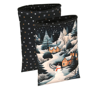 DIY-NÄHSET - Buchtasche - Schneemann - Winterlandschaft - Softshell - abby and amy